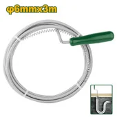 Тросс-змеевик для прочистки канализационных труб  3м/6мм; JDDD2303 Jadever