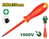 Отвертка изолированная для электротехнических работ 1000V  (+) PH0; 75 мм JDSD7203 Jadever