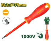 Отвертка изолированная для электротехнических работ 1000V Плоская (-) SL3.0; 75 мм JDSD7233 Jadever
