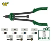 Набор инструмента для установки заклёпок (M3/M4/M5/M6/M8/M10/M12) по 10 шт JDHR5B16 Jadever