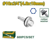Șurub autofiletant cu cap hexagonal și șaibă de cauciuc 4.8*19 (600) JDXS4531 Jadever