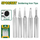 Набор жал для паяльника 4,3 мм  5шт: 1,2 мм, 1,6 мм, 2,0 мм, 2,4 мм и 3,2 мм; JDEL8943 Jadever