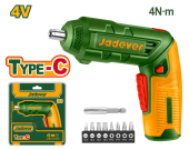 Отвёртка беспроводная 4V, 4 Н·м, Type-C + 8 бит 25 мм, Cr-V JDCV4415 Jadever