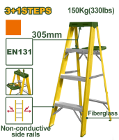 Scară dielectrică din fibră de sticlă Jadever JDLD1914 cu 4 trepte, 1.140 m, 150 kg