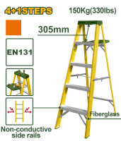 Scară din fibră de sticlă cu 5 trepte, dielectrică, 1.420m, 150kg, JDLD1915 Jadever