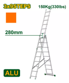 Лестница стремянка с выдвижной секцией 3*9 ступеней 5,92 м 150 кг JDLD6H39 Jadever