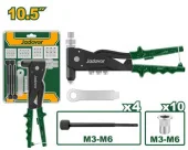 Набор заклепочник ручной + ключ, насадки, заклепки (M3/M4/M5/M6) JDHR5710 Jadever