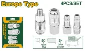 Набор соединителей для быстрого подключения пневмо-шлангов 4 шт 1/4" JDQP4670 Jadever