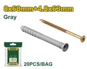 Дюбель для крепления молотком 8*60+4.8*63 мм  20шт  JDXTO921  Jadever