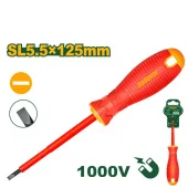 Отвертка изолированная для электротехнических работ 1000V Плоская (-) SL5.5; 125 мм JDSD7255 Jadever