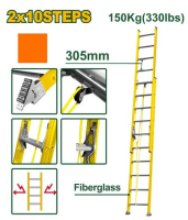 Выдвижная фиберглассовая лестница 2*10 ступеней 5,5 м JDLD0920 Jadever