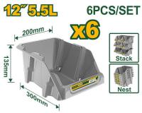 Set de 6 recipiente de depozitare 5,5L JDTB0604 Jadever