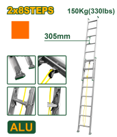 Scară extensibilă din aluminiu 3,96 m, 2 * 8 trepte, capacitate de încărcare 150 kg JDLD8H16 Jadever