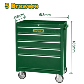 Инструментальный шкаф на колесах с выдвижными ящиками 688*458*735 мм JDCS2A05 Jadever