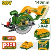 Пила циркулярная ручная на аккумуляторе 20V 6300rpm 140мм + 1 батарея JDLWP5631 Jadever