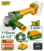 Беспроводная УШМ на аккумуляторе 20V 3Ah; Ø115мм; 3000/9000 rpm JDLAP522 Jadever