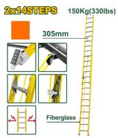 Выдвижная фиберглассовая лестница 2x14 ступеней 7,9 м JDLD0928 Jadever