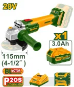 Углошлифовальная машина на аккумуляторе 20V 3Ah; Ø115 мм; 3000/9000 rpm JDLAPM21 Jadever