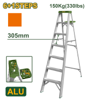 Scară din aluminiu cu 7 trepte Jadever JDLD4H07, capacitate de încărcare 150 kg