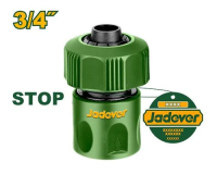 Conector cu eliberare rapidă pentru furtunuri de grădină de 3/4" cu Aquastop, JDQC2E34, Jadever
