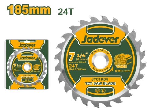 Диск пильный TCT для циркулярной пилы 185×24T JDTC1K04 Jadever