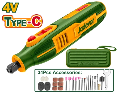 Аккумуляторная шлифовальная машина 4V 5000-2500rpm USB + аксессуары 34шт; JDRYP1504 Jadever