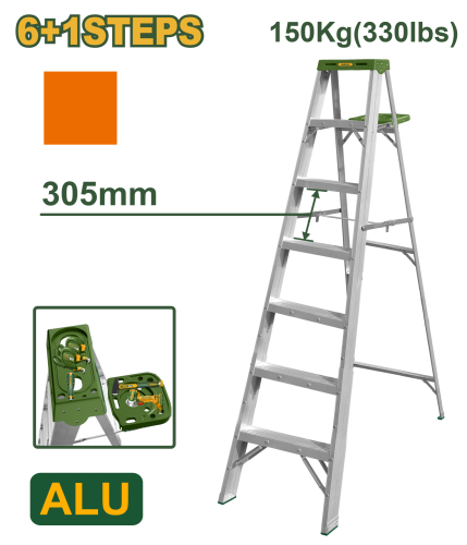 Scară din aluminiu cu 7 trepte Jadever JDLD4H07, capacitate de încărcare 150 kg