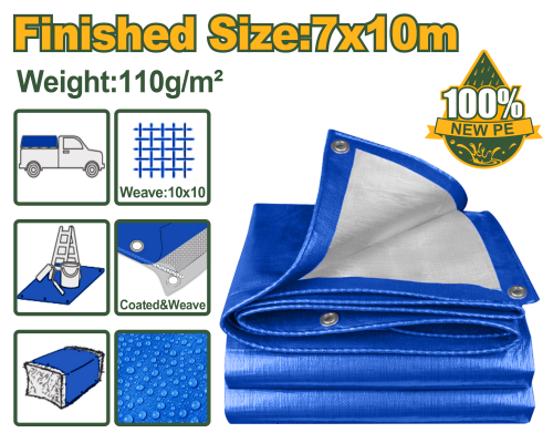 Тент легкий,полиэтиленовый, водонепроницаемый 100% PE 110 г/м² 7m*10m JDTQ1170 Jadever