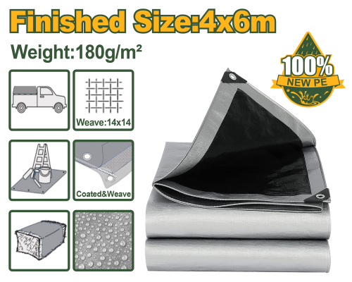 Copertină de protecție din polietilenă țesută (PE) 180g/m² 4m*6m JDTQ8046 Jadever
