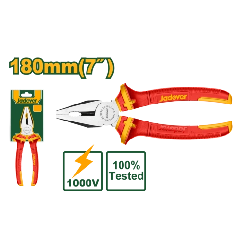 Плоскогубцы с диэлектрическими ручками 180 мм 1000V JDPL1937 Jadever