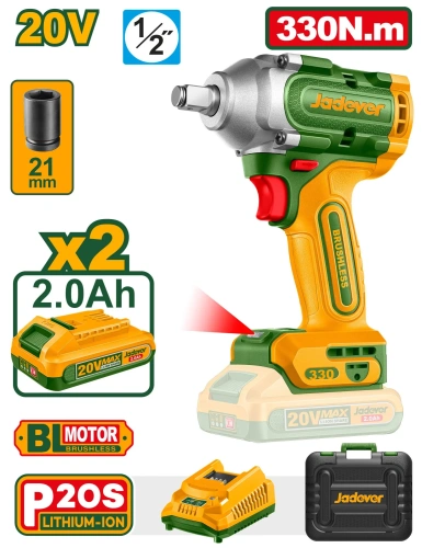 Аккумуляторный ударный гайковерт 20V 330Nm  JDCD1B33  Jadever