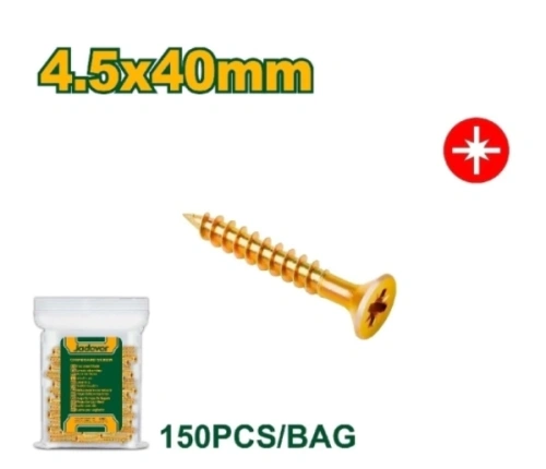 Șurub pentru PAL, lemn, cu cap înecat, Posidriv; 4,5*40 mm; 150 buc. per pungă JDXS5932 Jadever