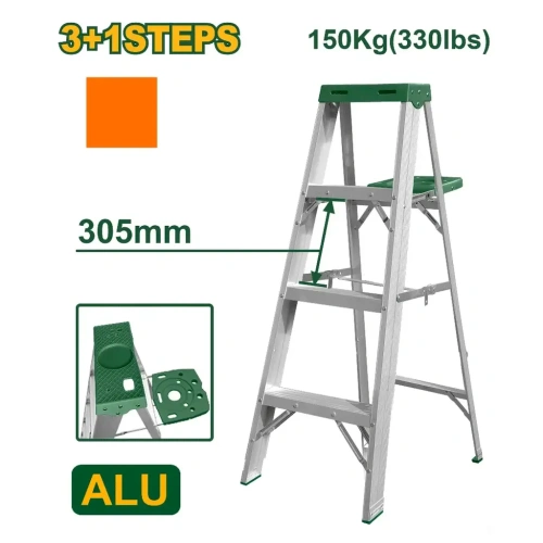 Scară din aluminiu cu 4 trepte Jadever JDLD4H04, capacitate de încărcare 150 kg