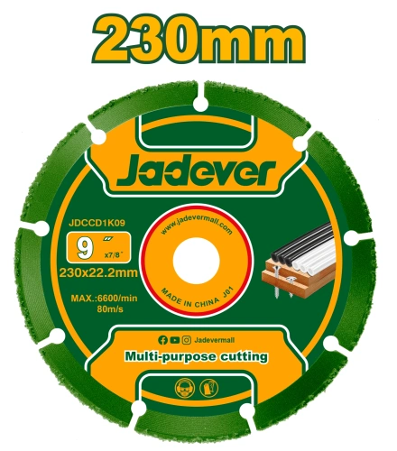 Твердосплавный пильный диск с напайками, для древесины 230mm*22,2mm JDCCD1K09 Jadever