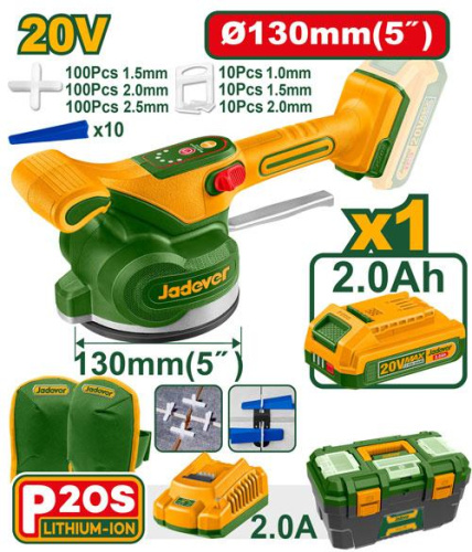 Vibrator pentru gresie Jadever JDTVM1D128 cu baterie 20V, 130mm