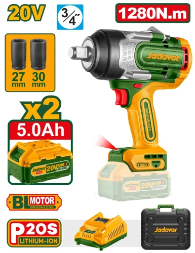 Аккумуляторный ударный гайковерт 20V 1280Nm  JDCD1B128  Jadever